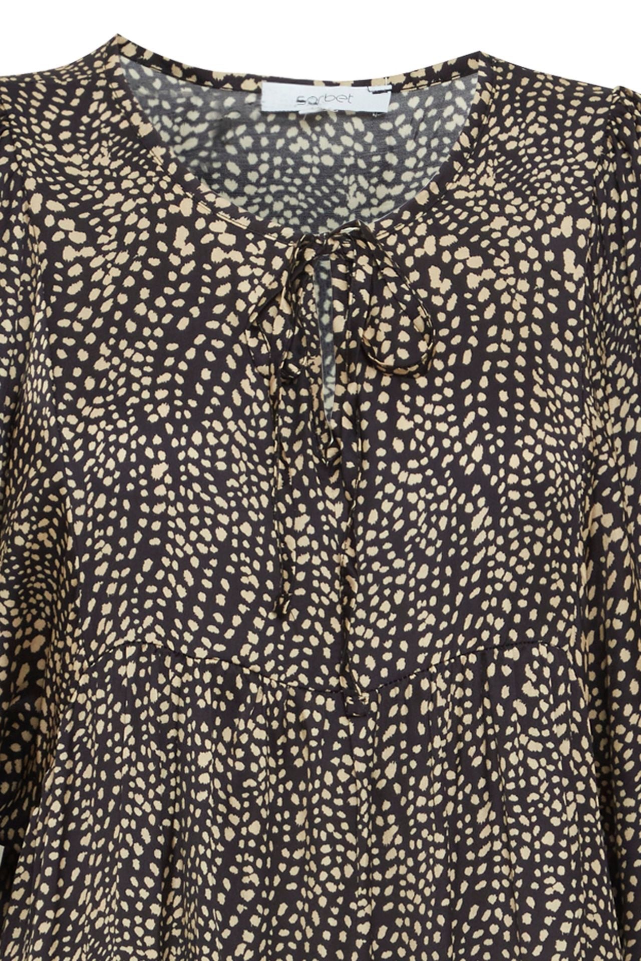 Sorbet Saphia Dotted Print Midi Dress - Black