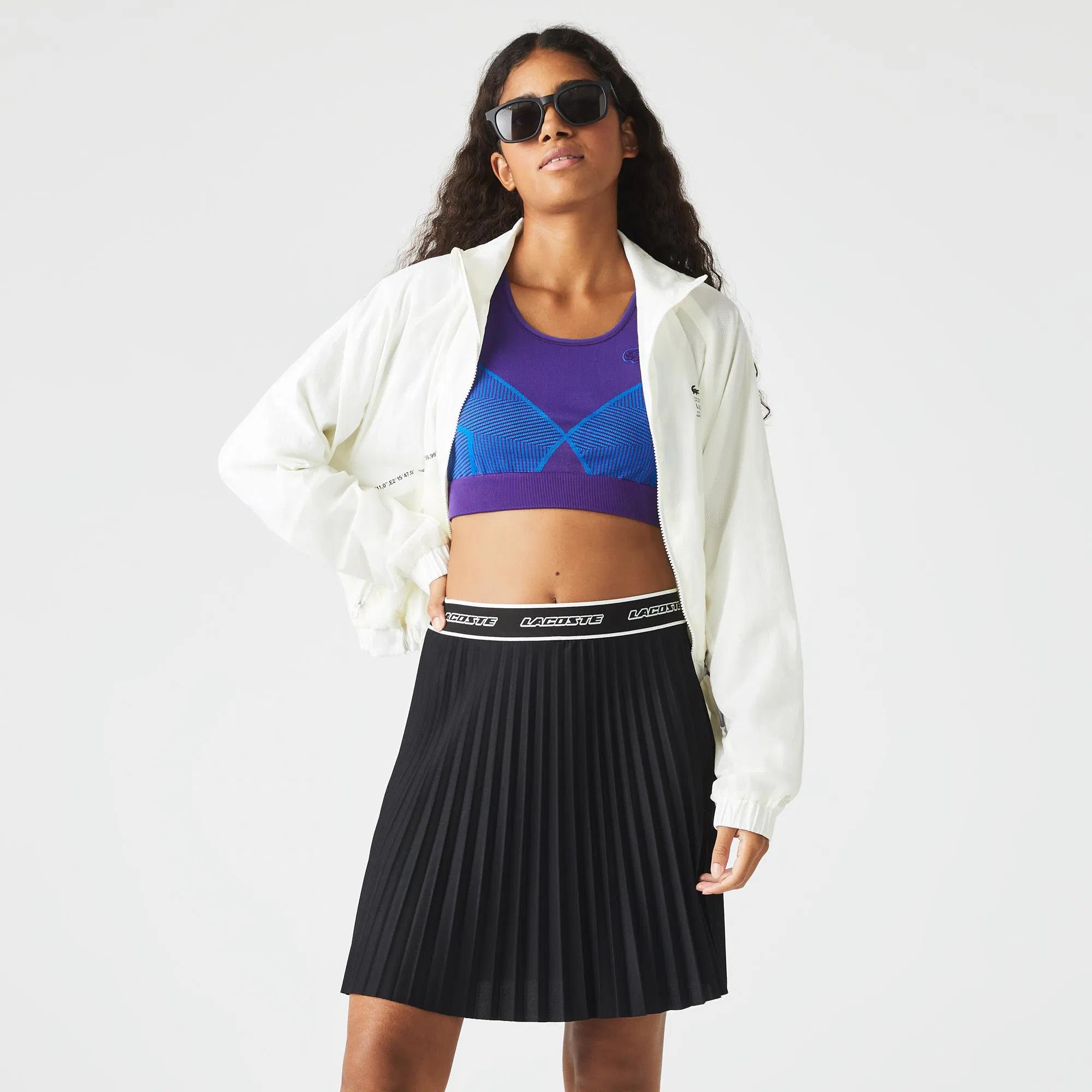 Lacoste női gumírozott derekú, rövid, rakott szoknya