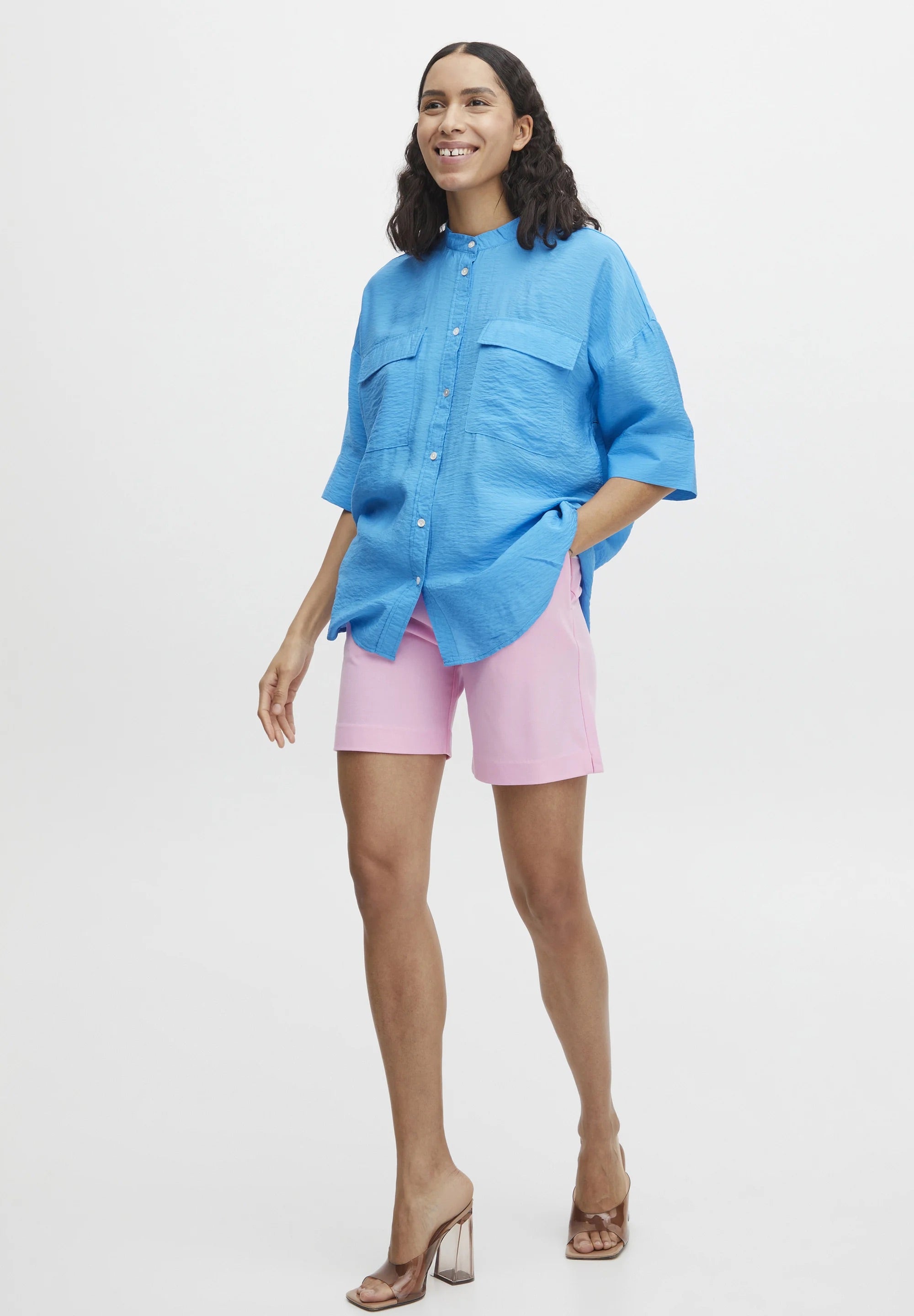 b.young BYIHALIEA - Button-down blouse - ibiza blue