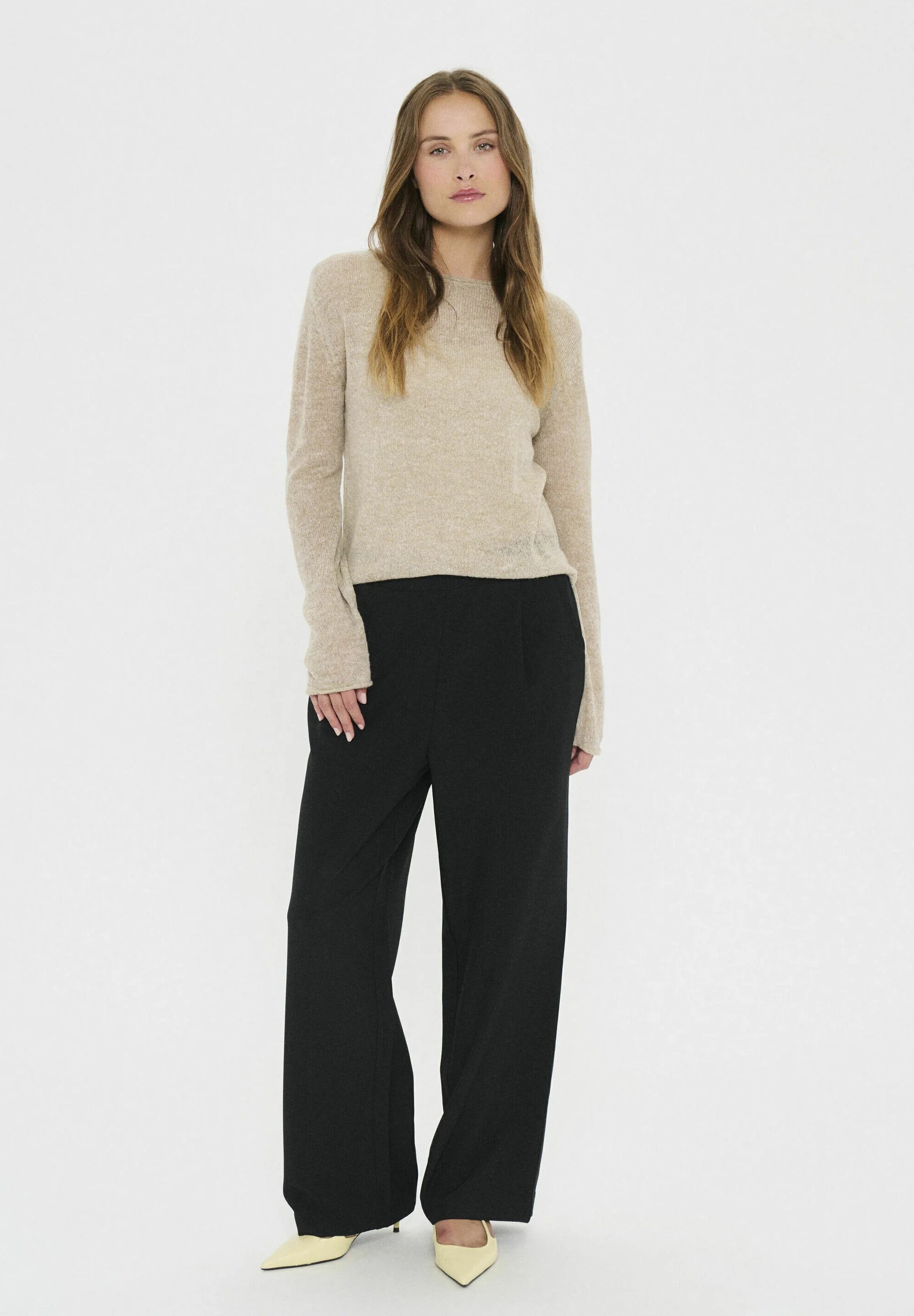 ANELISZ CSÓNAKNYAKÚ Pulóver - Oxford barna melange