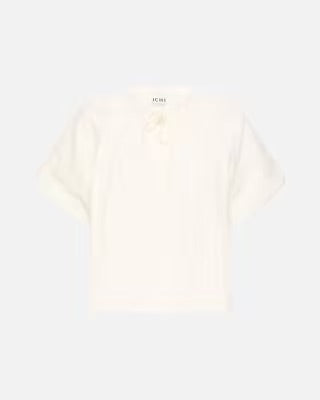 ICHI Utako Eyelet Lace Trim Blouse - White