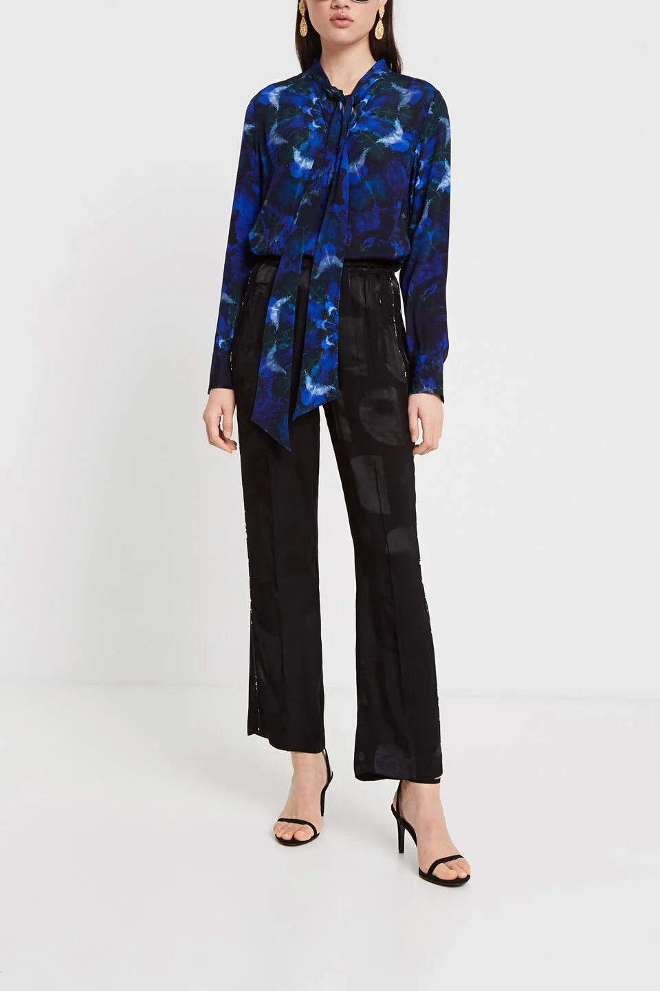 Desigual Tie-Dye Blúz - Kék Mandala Mintás Masnival