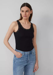 s.Oliver Lace Trim Ribbed Tank Top