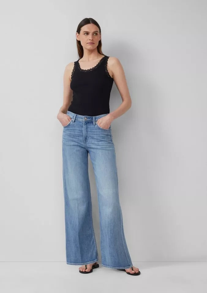 s.Oliver Lace Trim Ribbed Tank Top