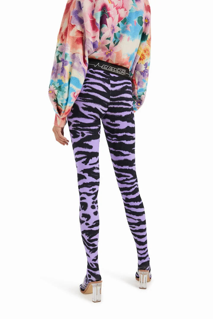 Desigual Mintás Leggings Harisnyanadrág 2 Az 1-BEN (lila-fekete)