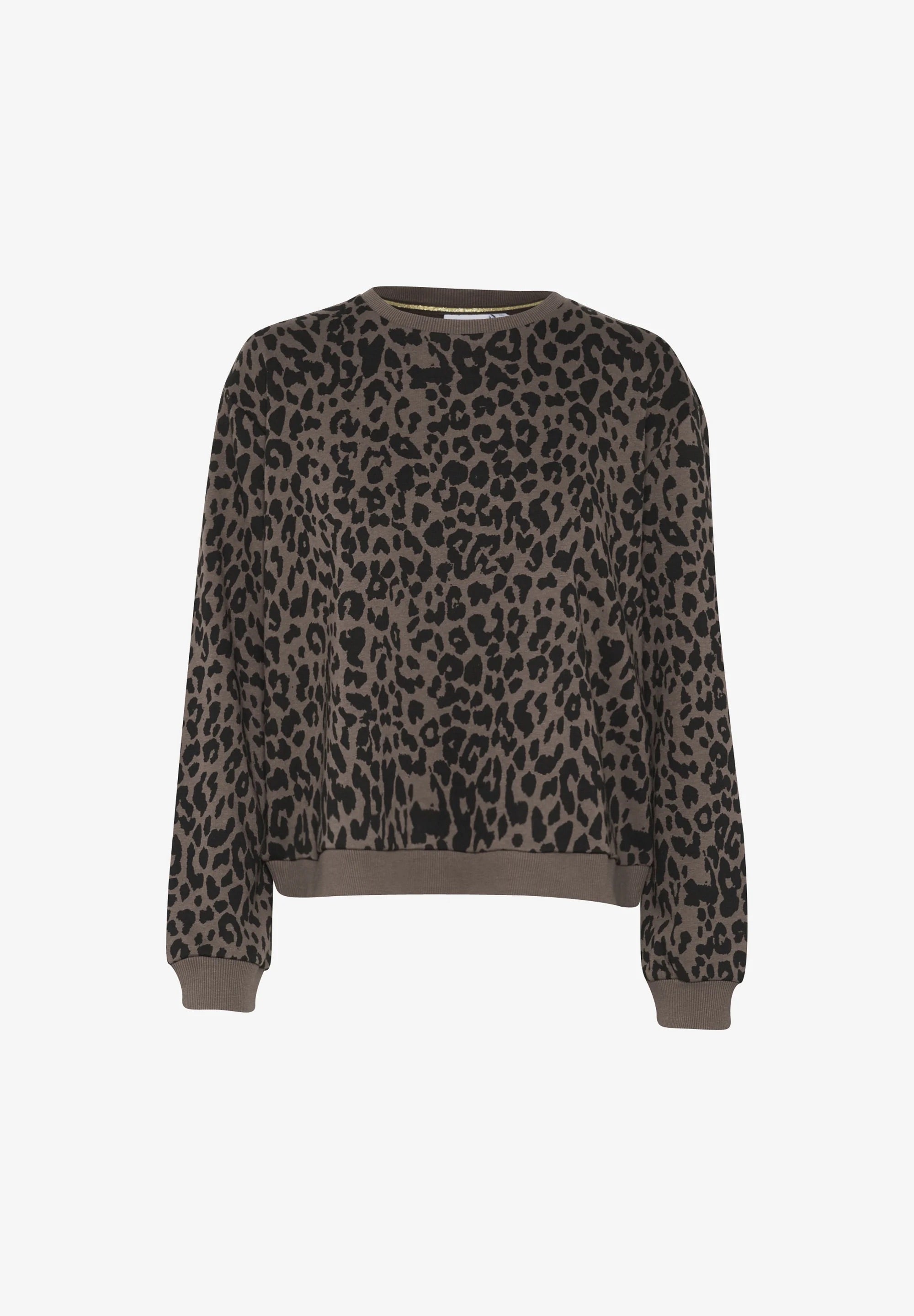 Saint Tropez ZHERRY Sweatshirt - Chocolate Brown Leopard