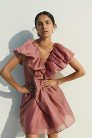 InWear AmeliaIW ruha - Poros Rózsaszín Fodros Ruha