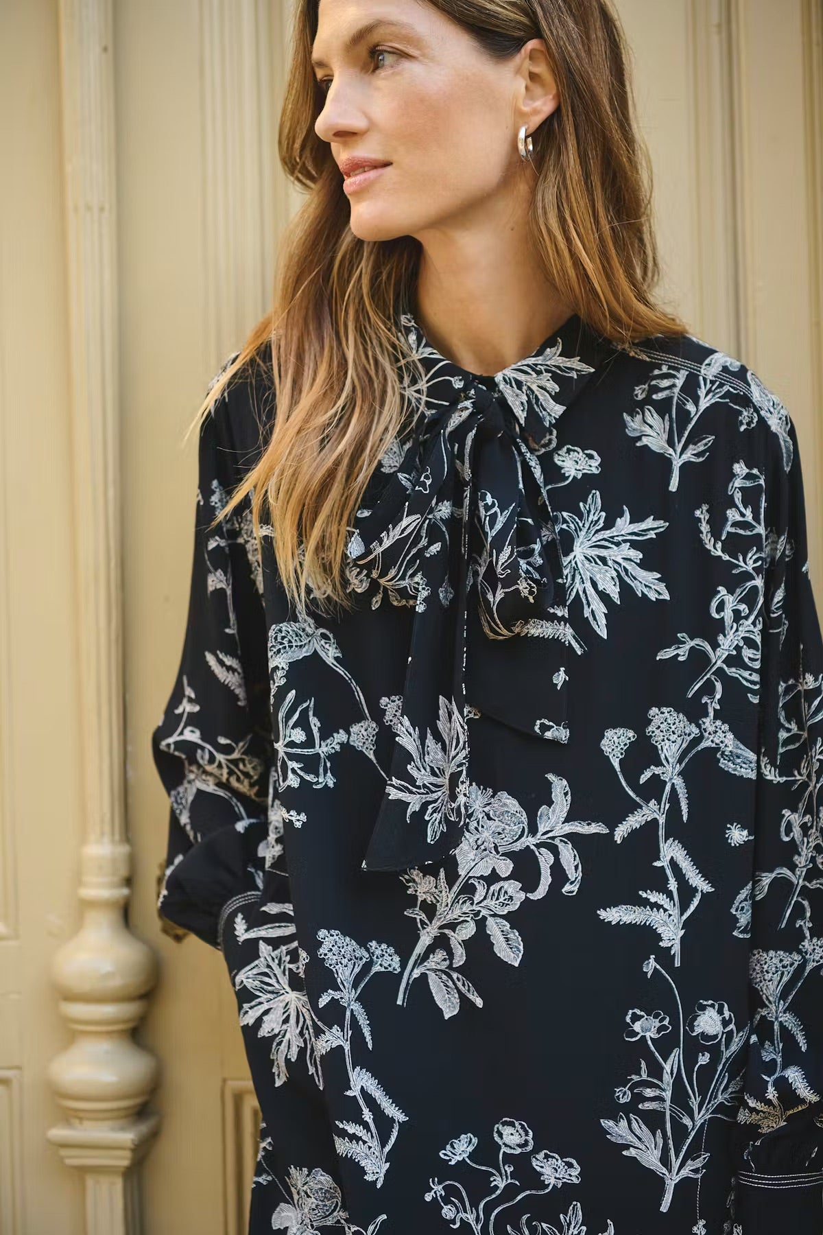 Part Two SanesPW Dress - Black Floral Print Shirt Dress