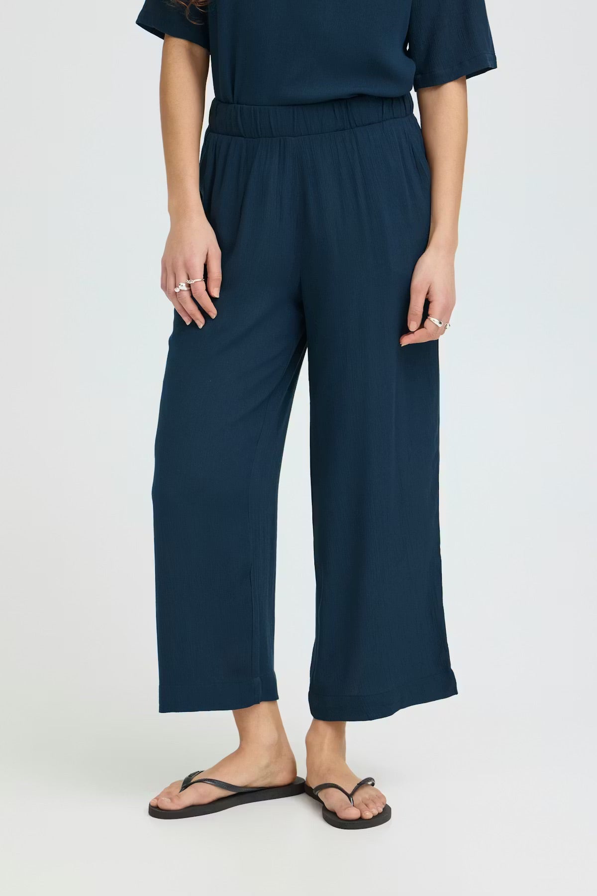 ICHI IHMARRAKECH nadrág - Deep Teal Blue