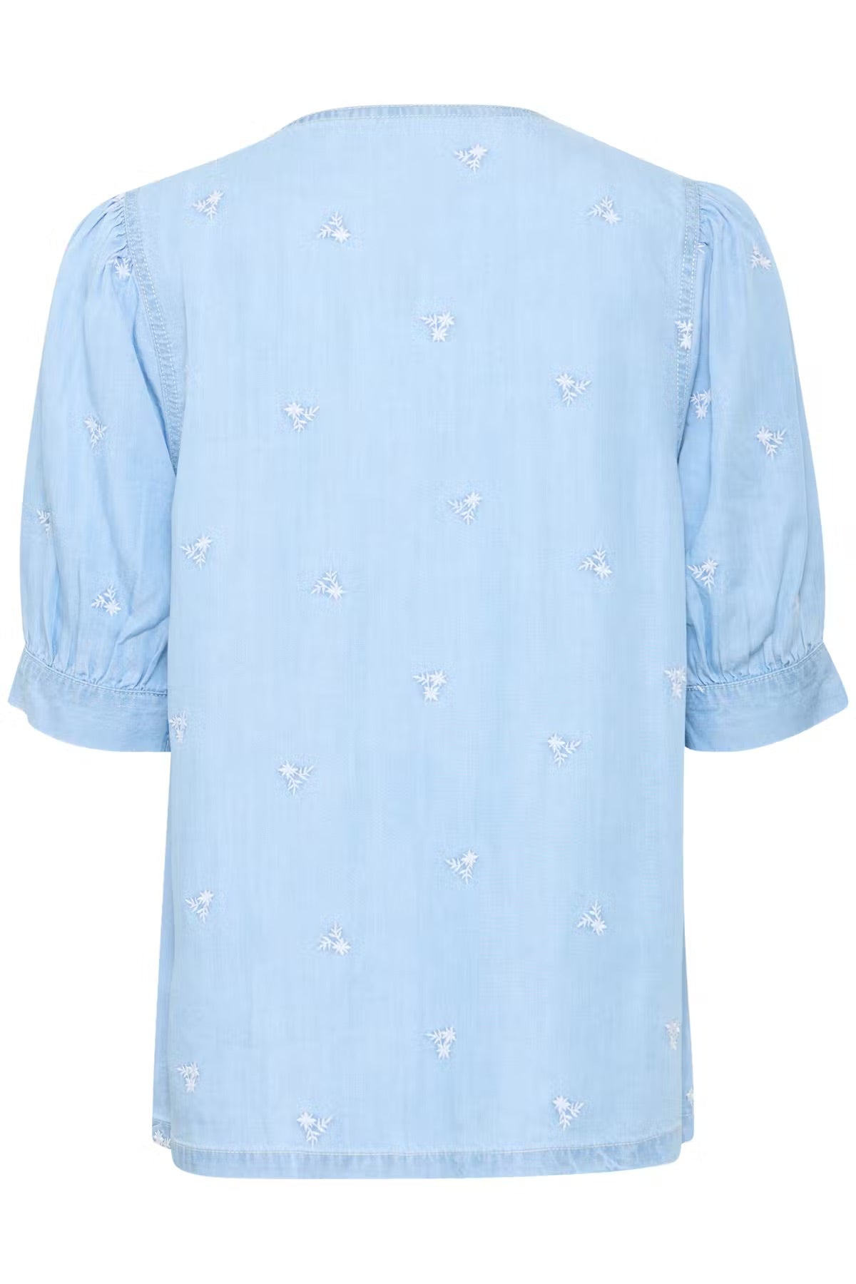 b.young Bykosmo hímzett virágmintás blúz - világoskék