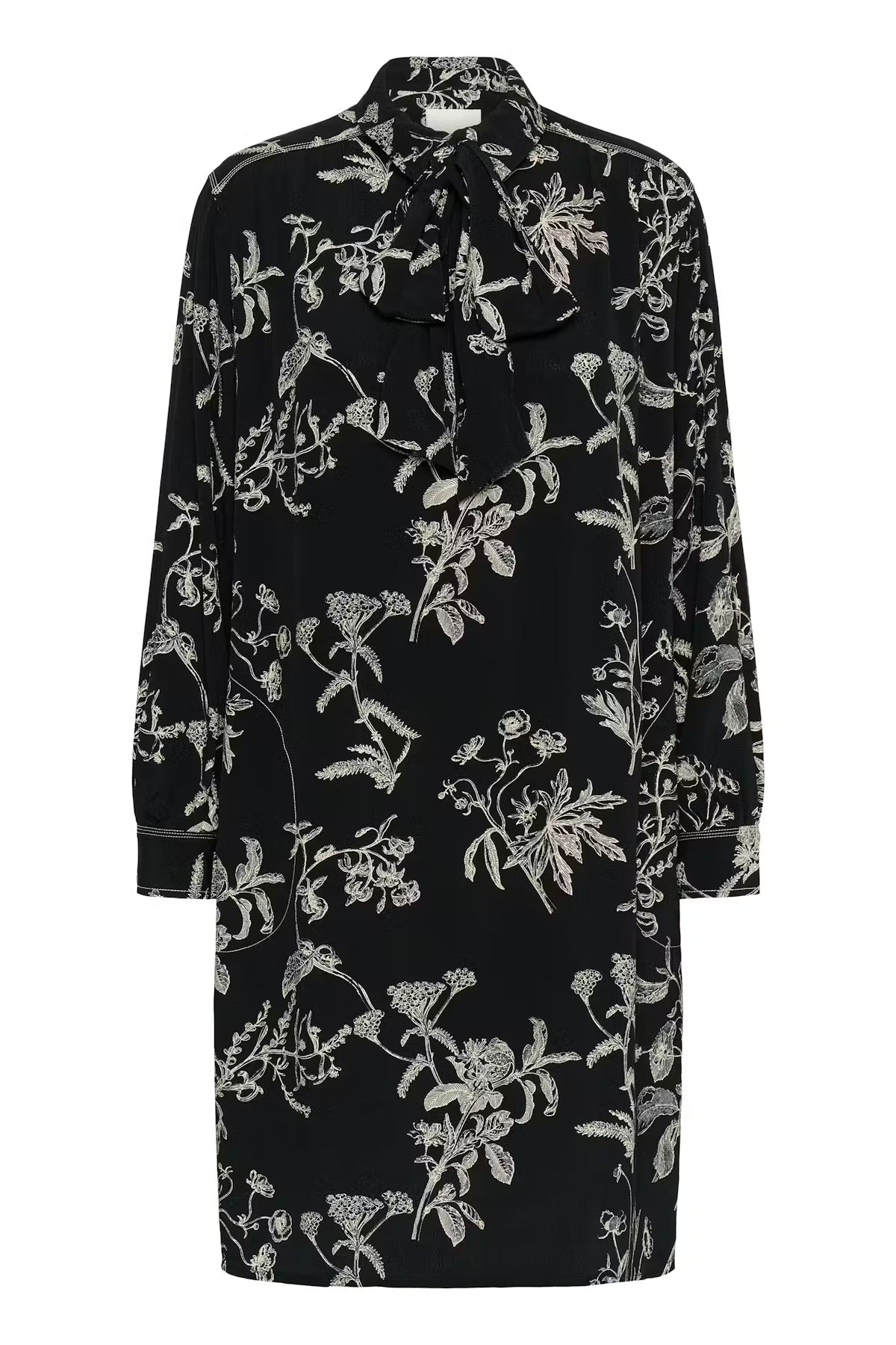 Part Two SanesPW Dress - Black Floral Print Shirt Dress
