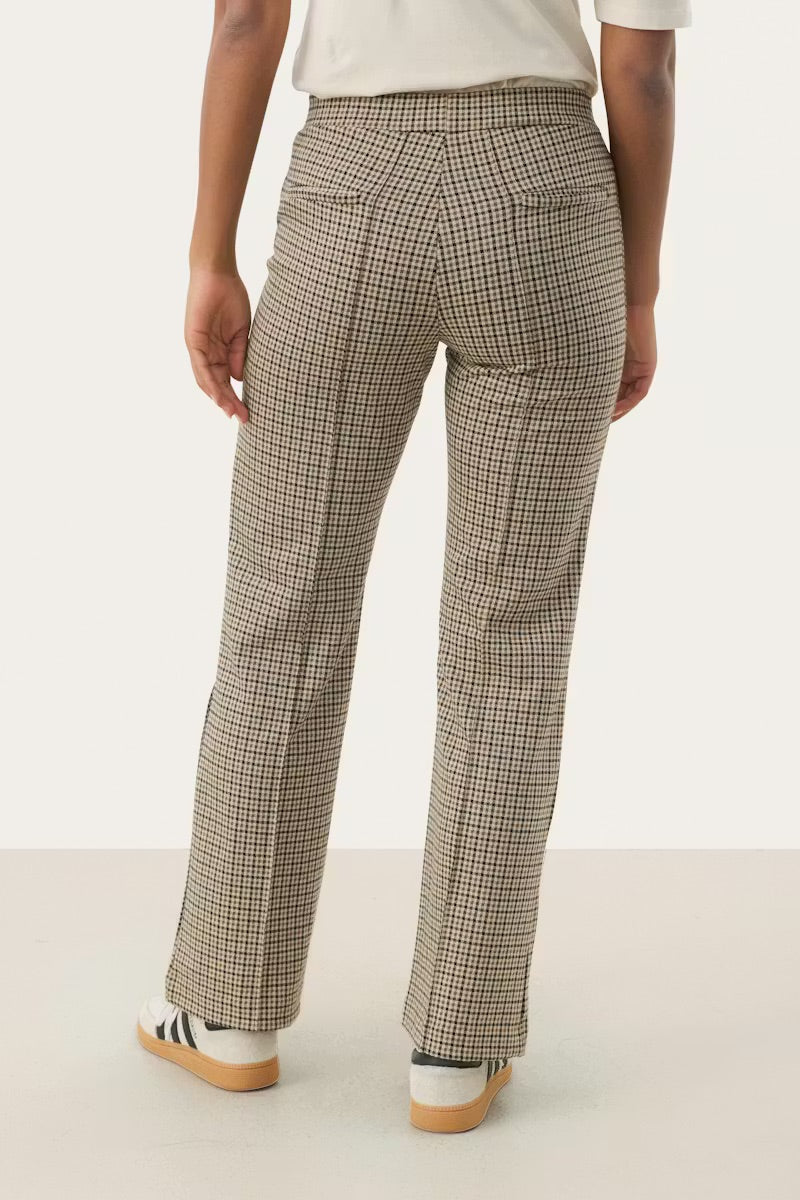 Part Two Pontas Check Trousers - Brown Gingham Tailored Pants