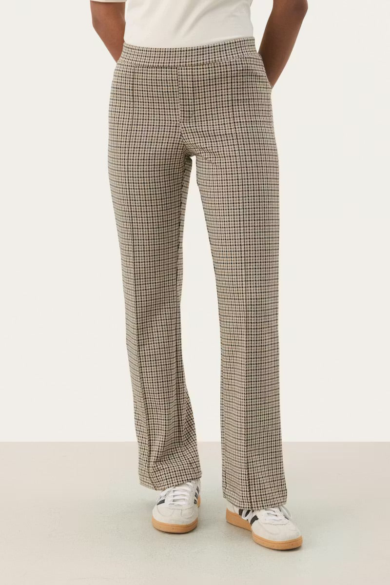 Part Two Pontas Check Trousers - Brown Gingham Tailored Pants