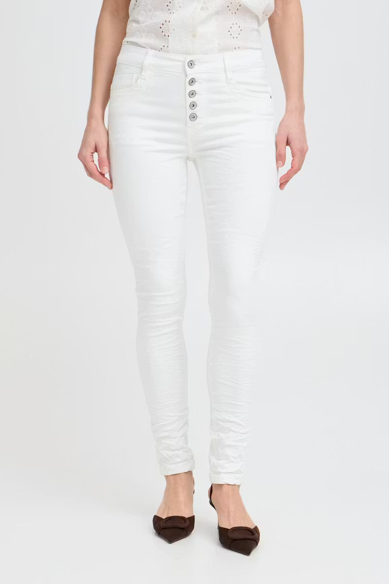 b.young Kaily High-Waisted Skinny Jeans - White