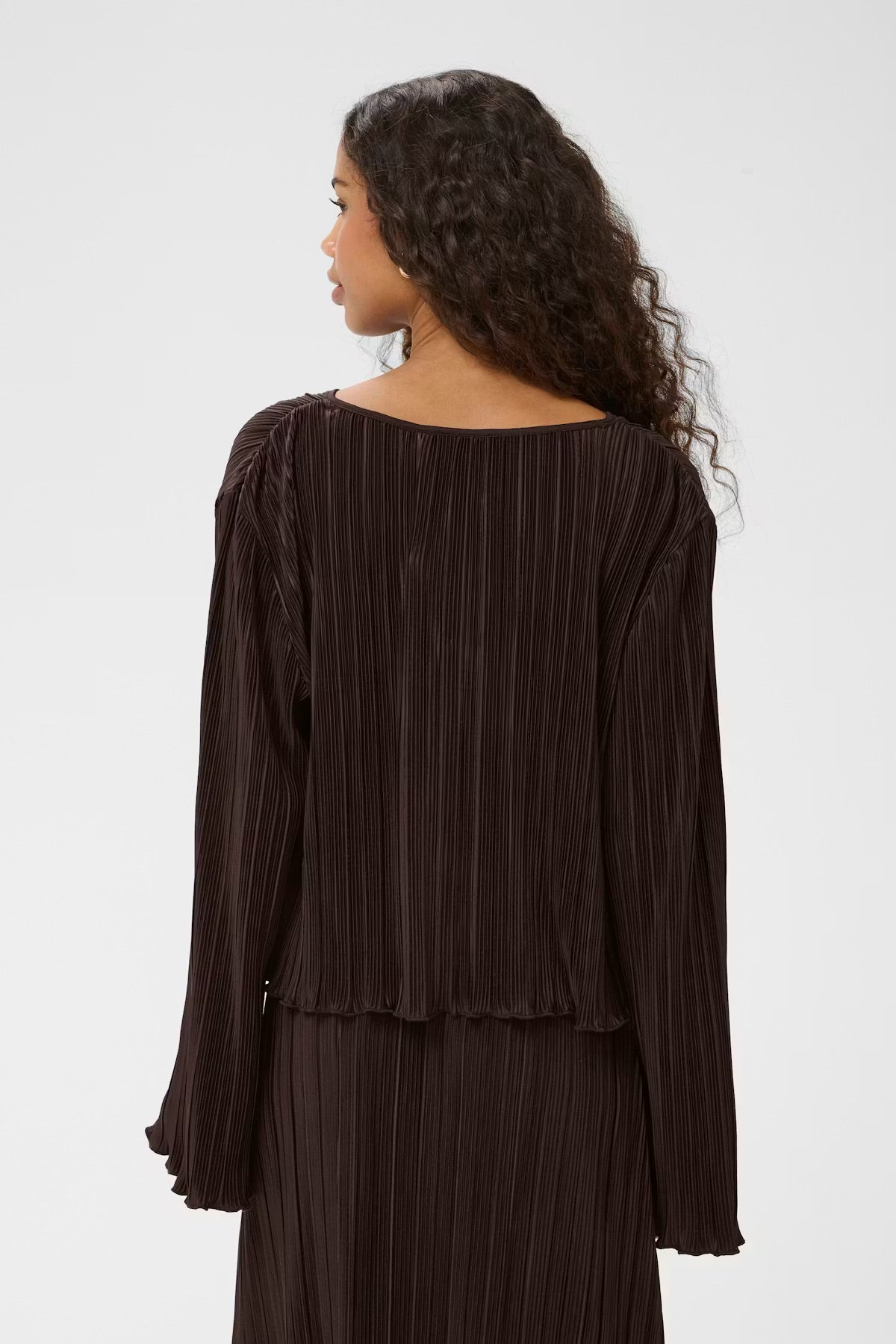 ZuniSZ Pleated Blouse - Chocolate Brown