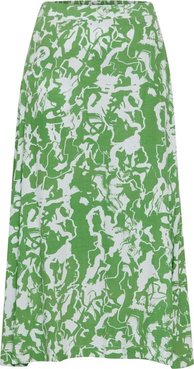 ICHI YOURGINE Skirt - Green Abstract Print