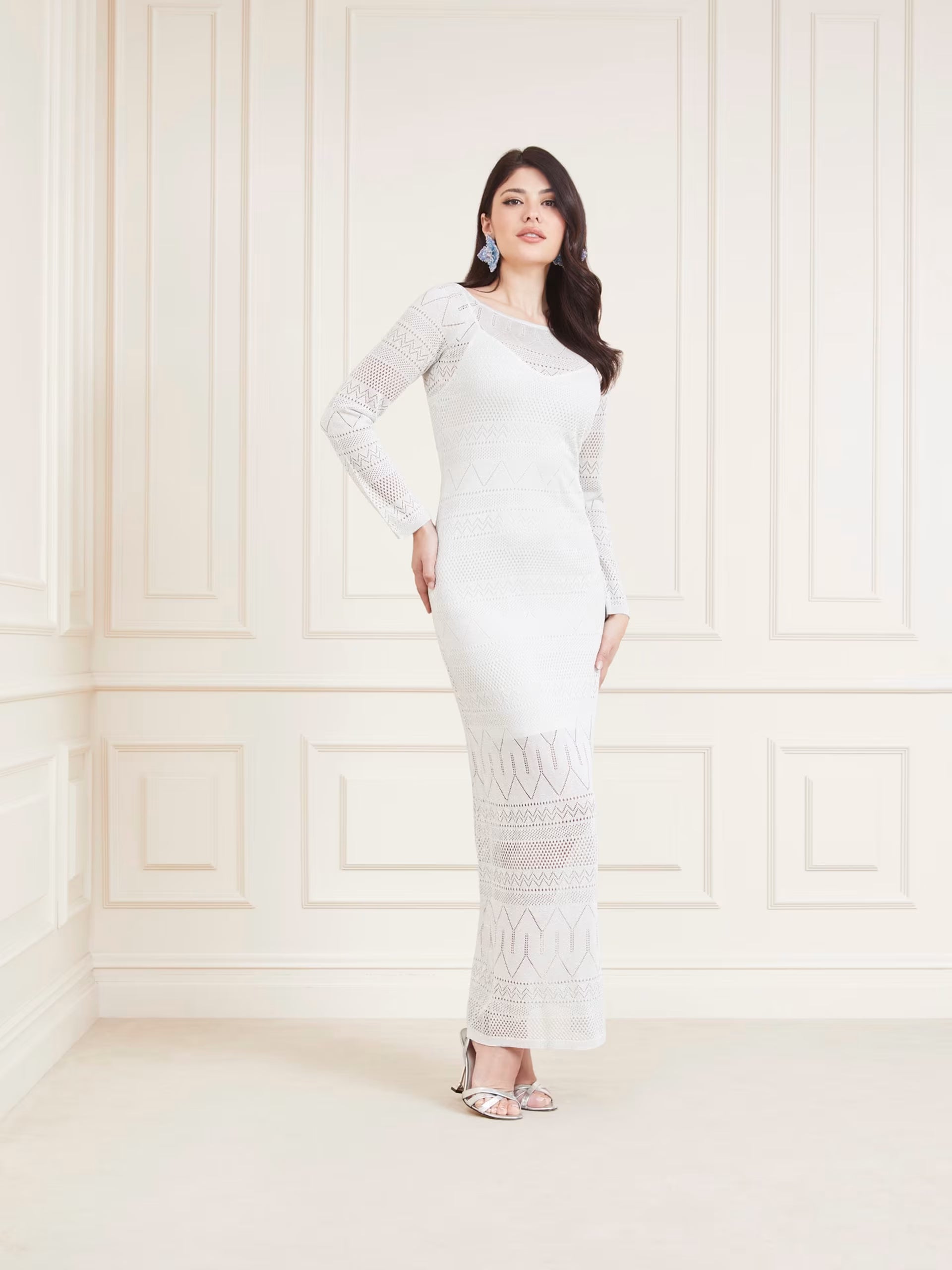 Marciano Crochet Long Dress