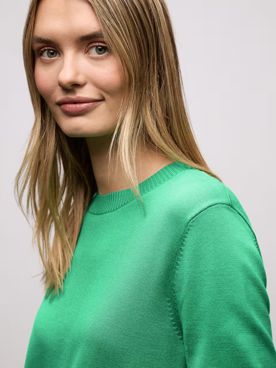 Saint Tropez STREET ONE Crew Neck Sweater - Emerald Green