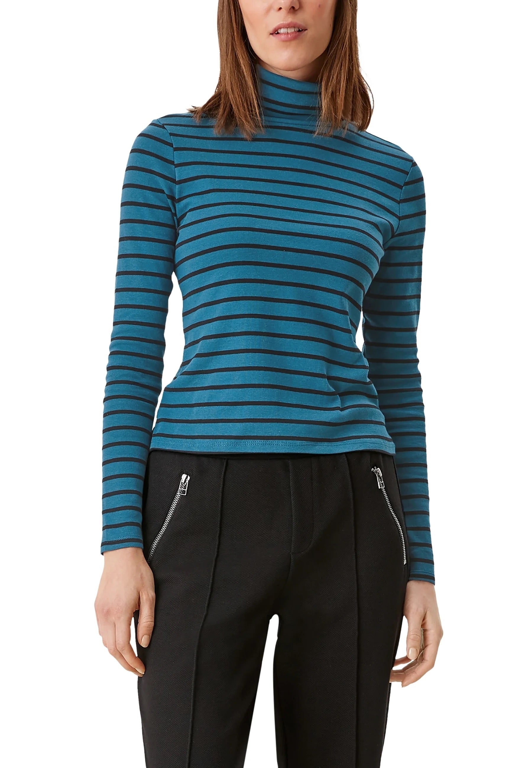 s.Oliver Striped Turtleneck Long-Sleeve Top