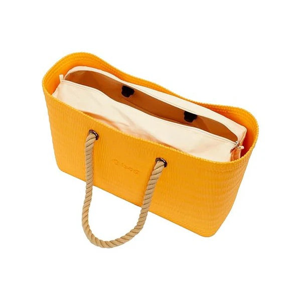 O bag strandtáska belső táskával és kötélfogantyúkkal - sárga