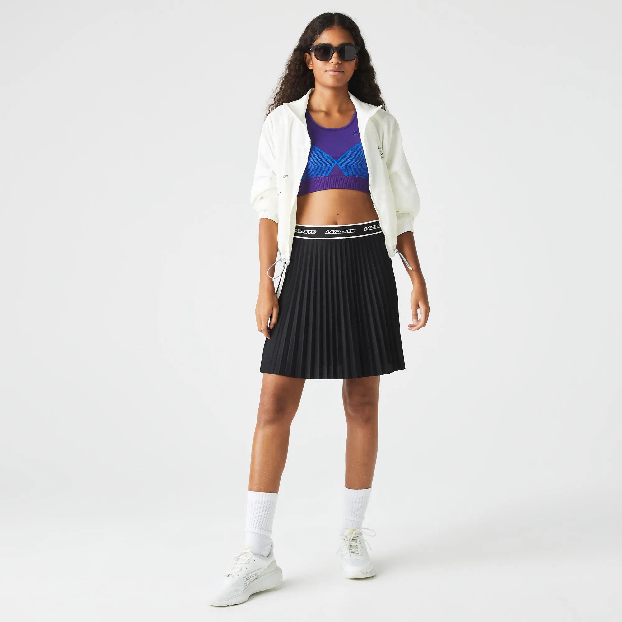 Lacoste női gumírozott derekú, rövid, rakott szoknya