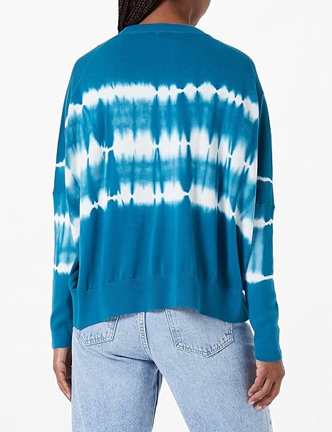 s.Oliver Tie-Dye Button Cardigan - Dark Teal Melange