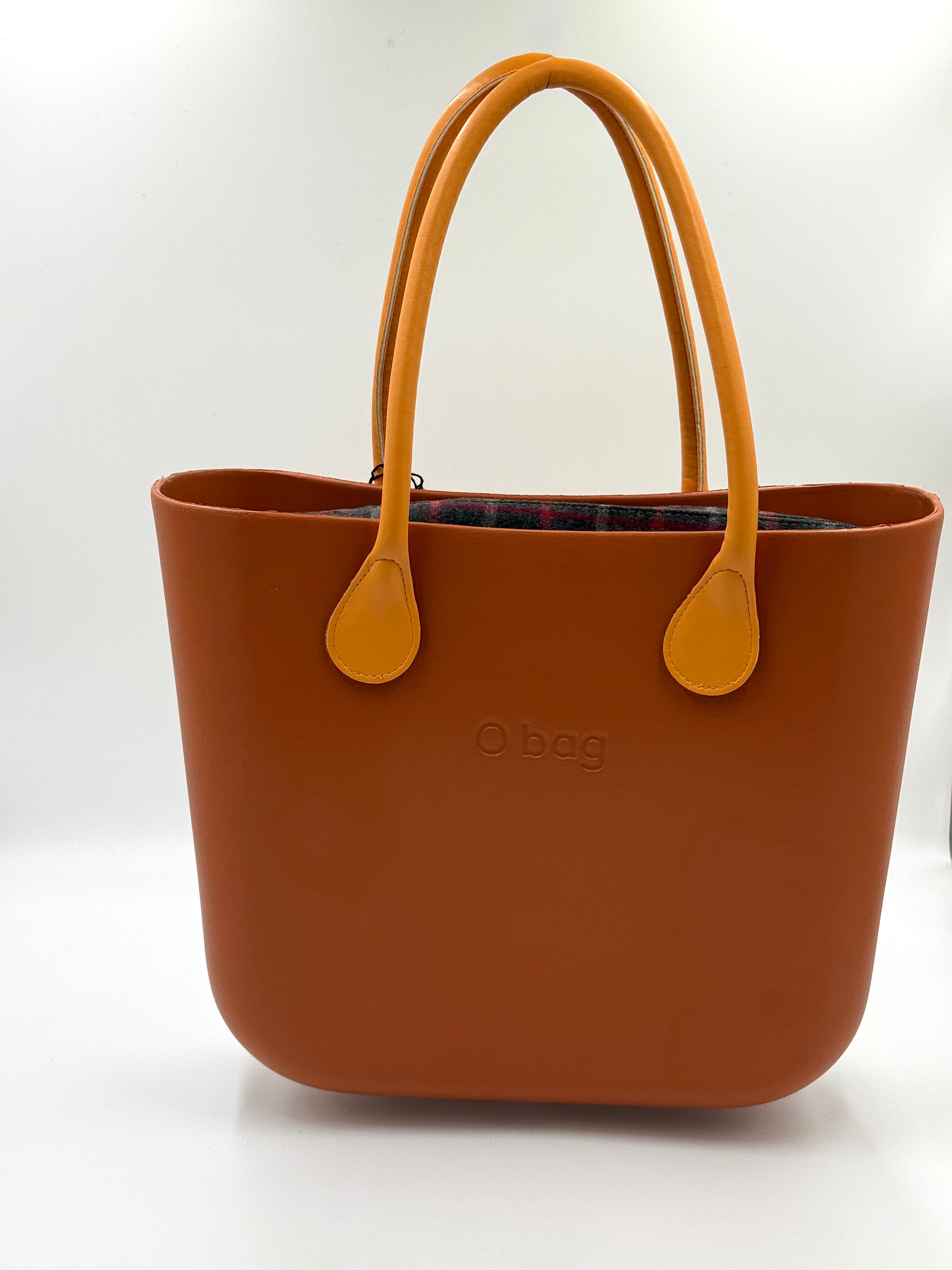 Bruciato O bag Classic – Beige/Nude Handbag with Checkered Zippered Interior