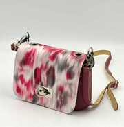 O bag, O pocket – burgundy bag body with shoulder strap and marbled flap