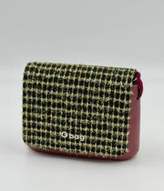 O bag – O pocket (mályva) tweed/kockás fedlappal és csuklópánttal