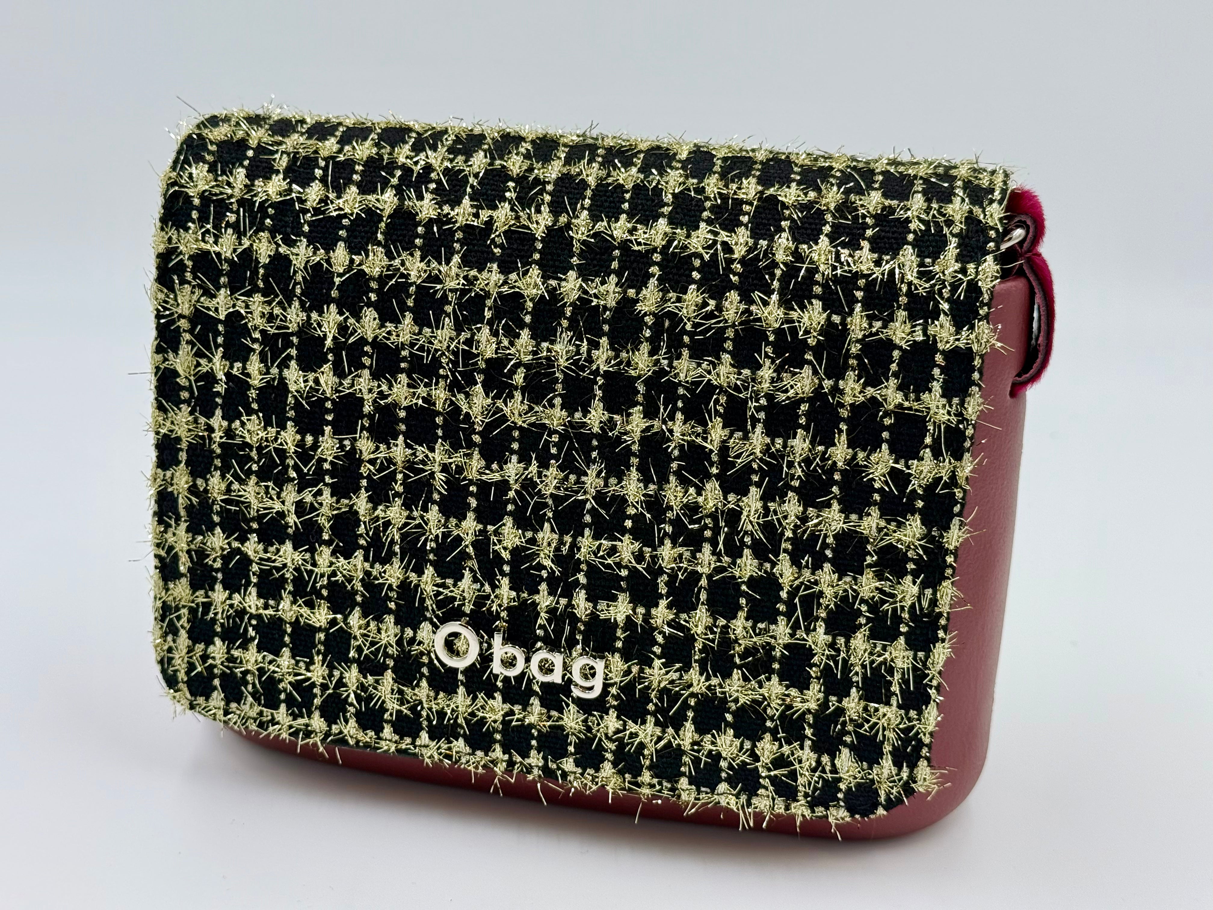 O bag – O pocket (mályva) tweed/kockás fedlappal és csuklópánttal