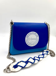 O bag Athleisure mini chain shoulder bag – blue/turquoise, braided decorative strap