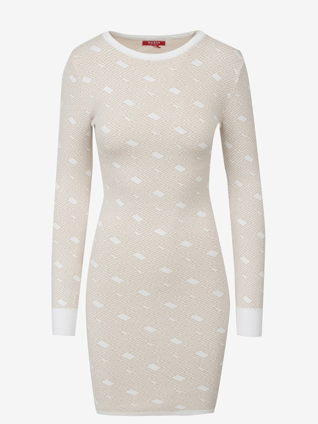 Guess Cachet Sweater Dress Cream Knit