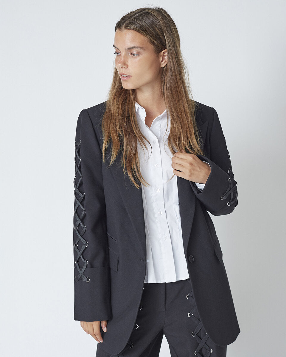Co'couture Vola CC blézer fűzőlyukakkal – fekete