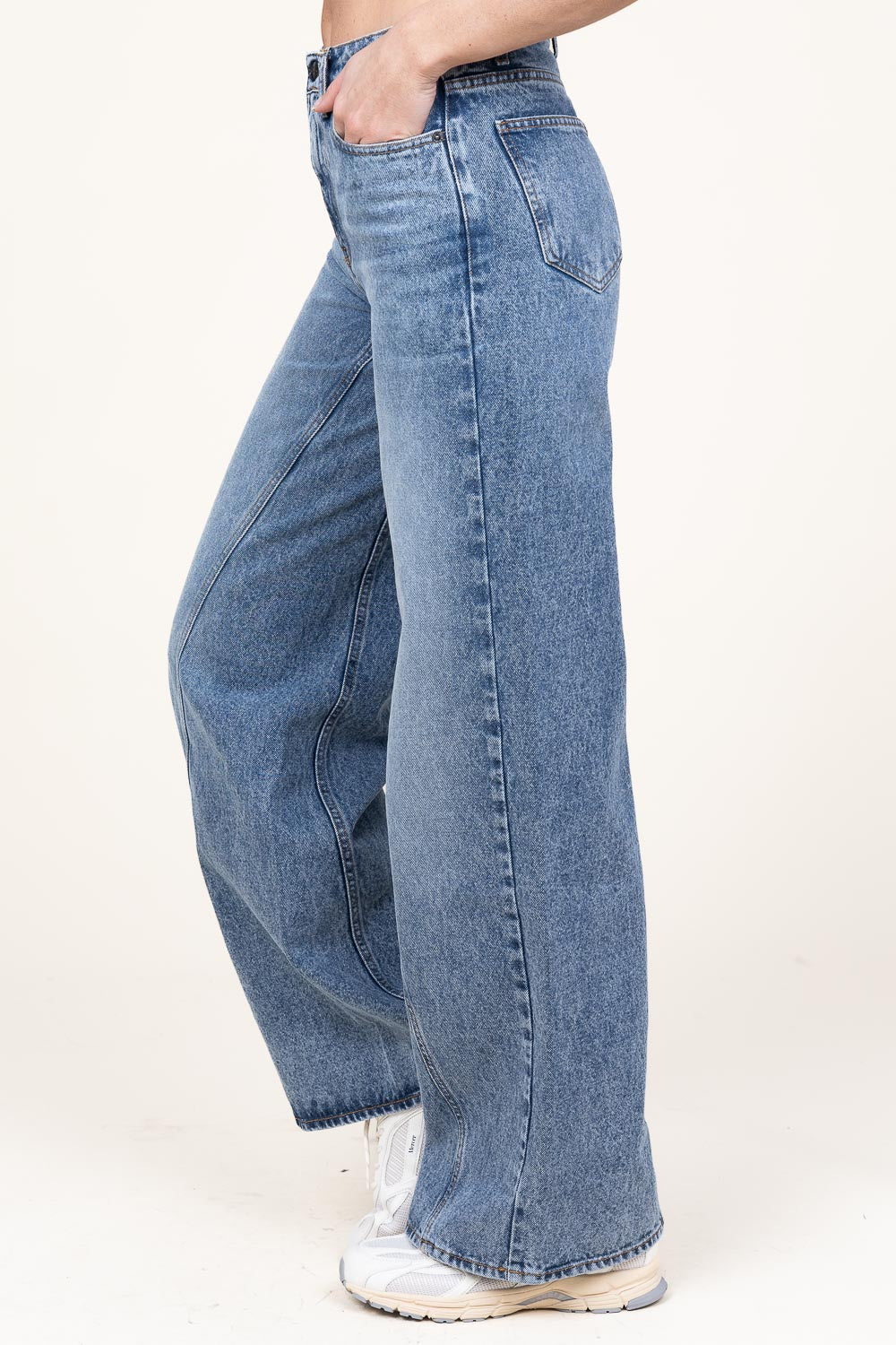 Co'couture Vika nem rugalmas, bő szárú farmernadrág – kék