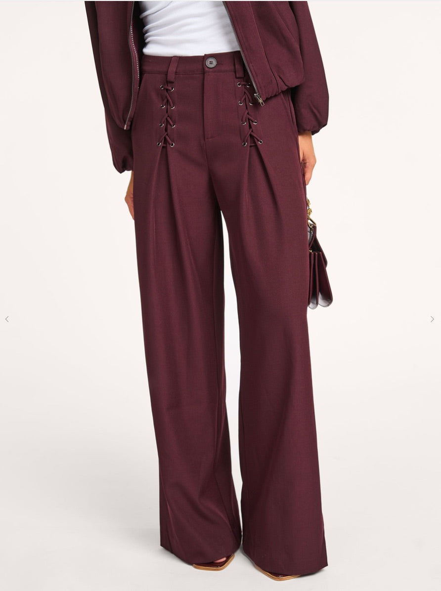 Co'couture Luna bő szárú szövetnadrág – padlizsán