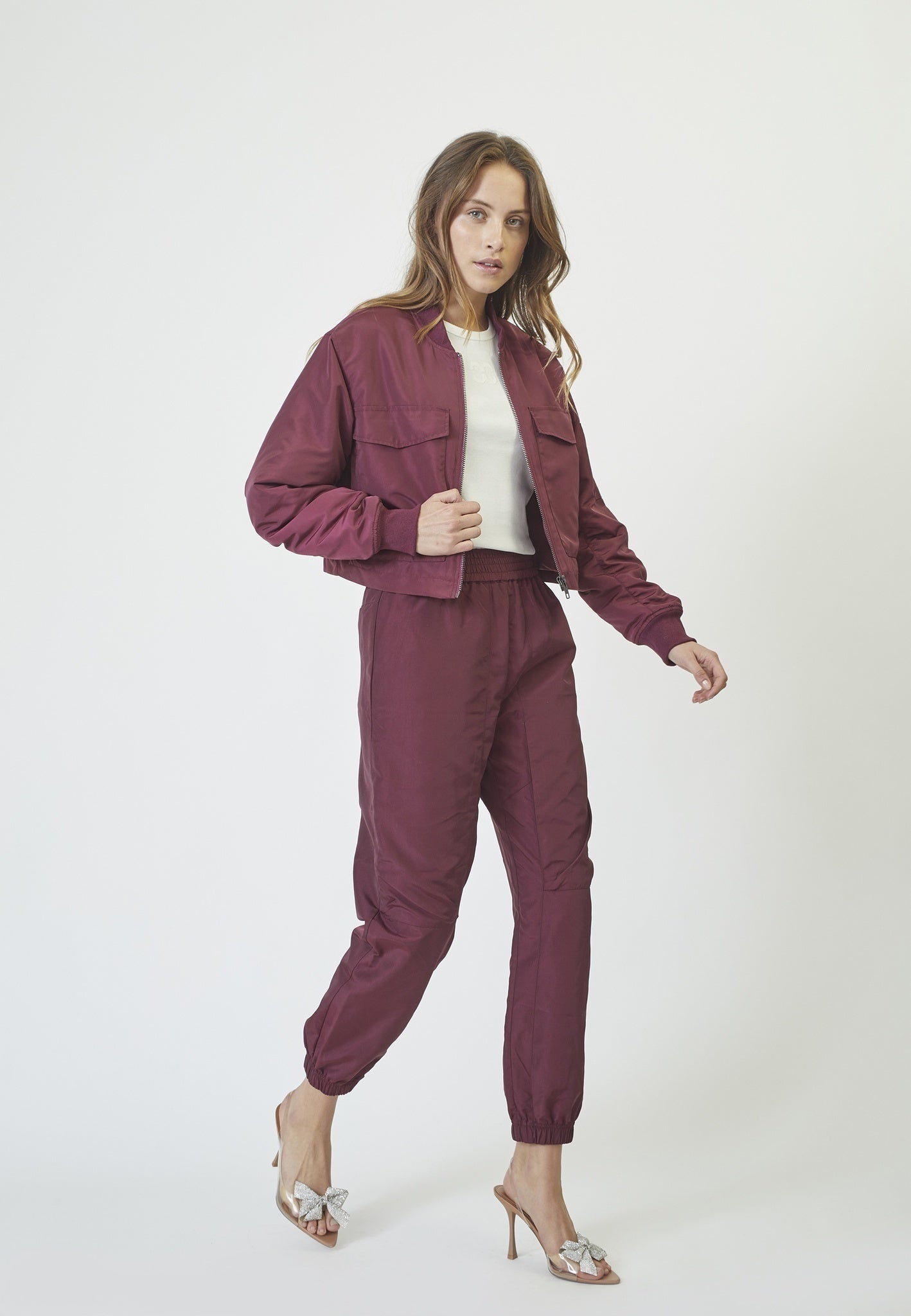 Co'couture Trice technikai nadrág – bordó