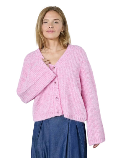 Co'couture Charlie V-nyakú kardigán – halvány rózsaszín