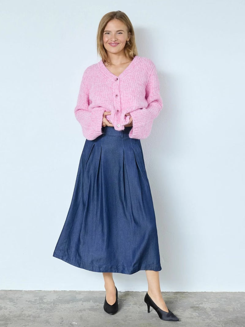 Co'couture Charlie V-nyakú kardigán – halvány rózsaszín