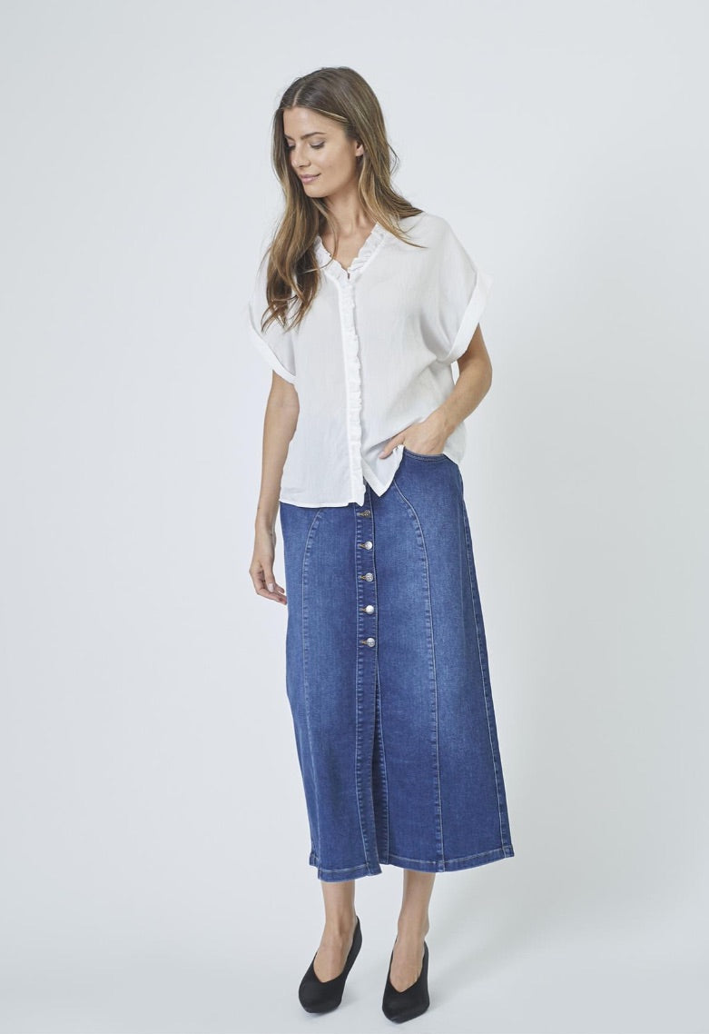 Co'couture Tyler farmer midiszoknya – farmerkék