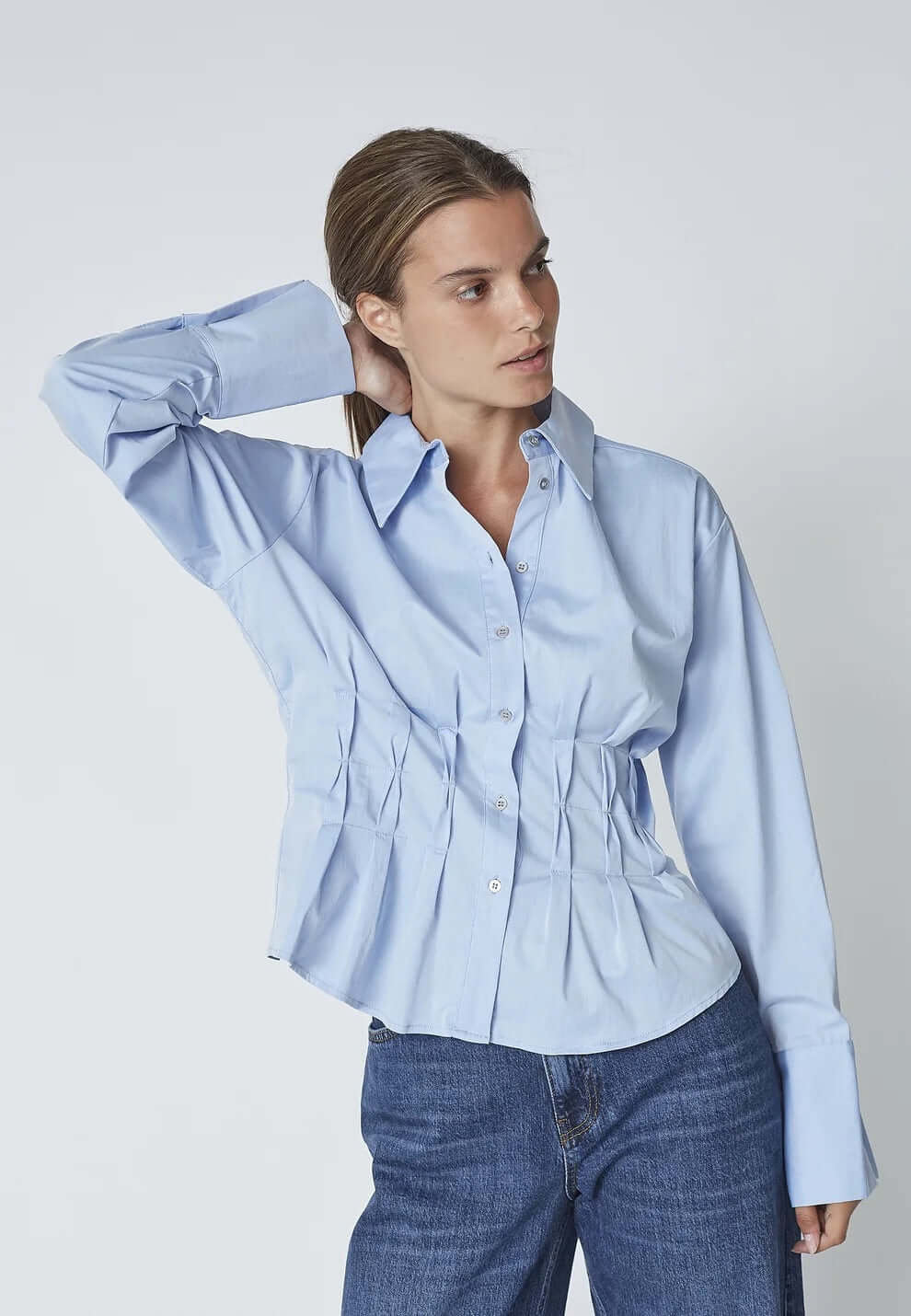 Co'couture Poppy CC rakott ing – világoskék