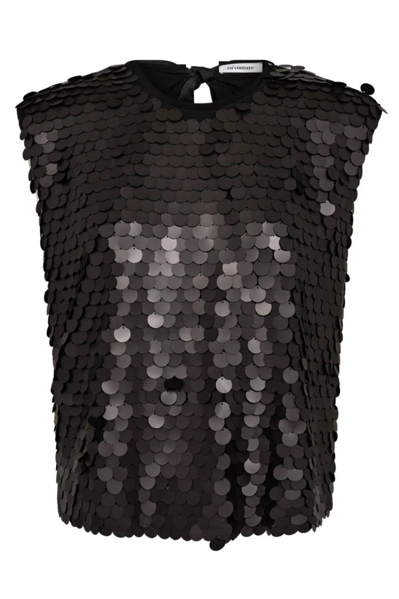 Co'couture Maxi CC flitteres, masnis felső – fekete