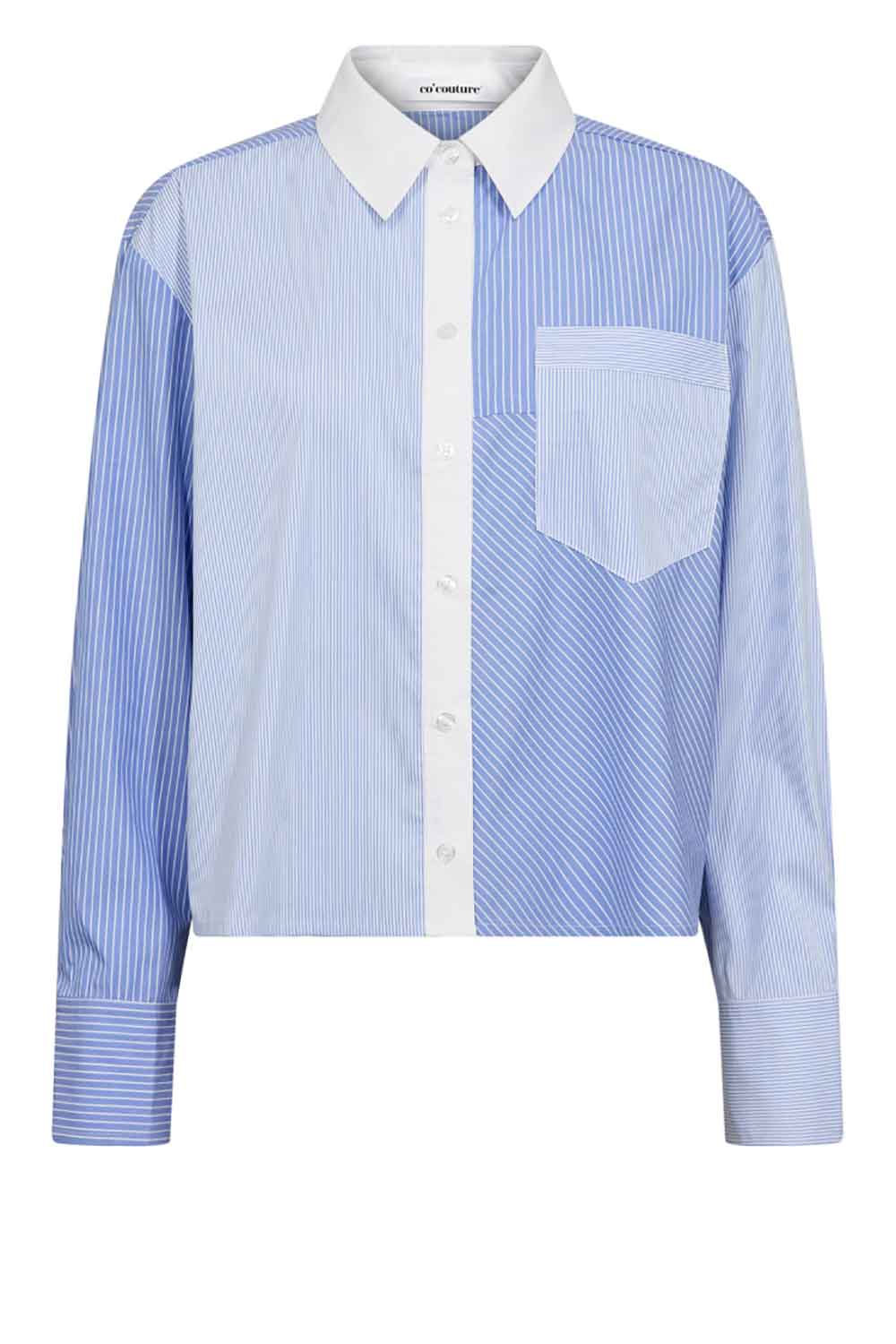 Co'couture Suri bő szabású, csíkos ing – Blue Mix