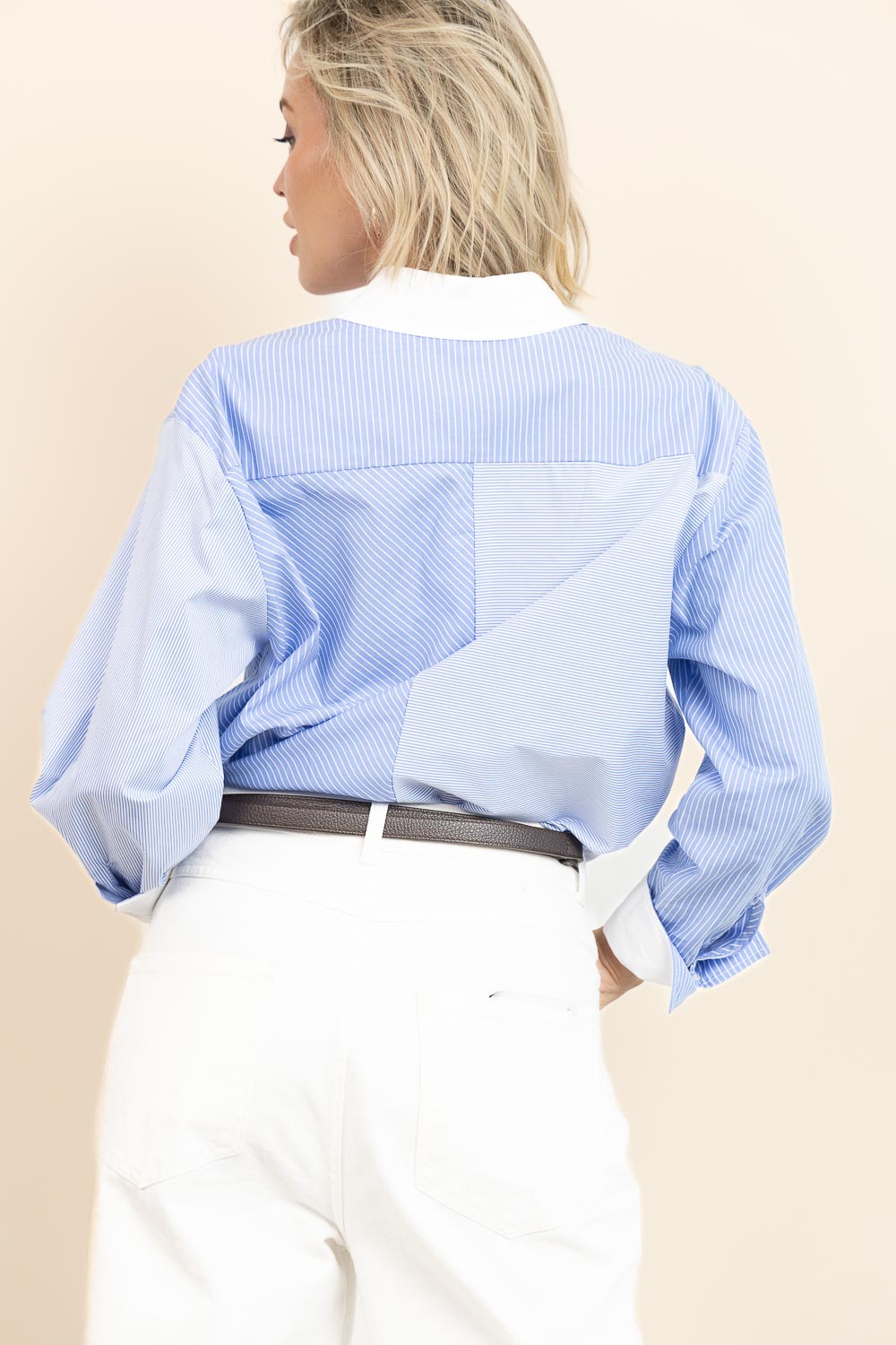 Co'couture Suri bő szabású, csíkos ing – Blue Mix