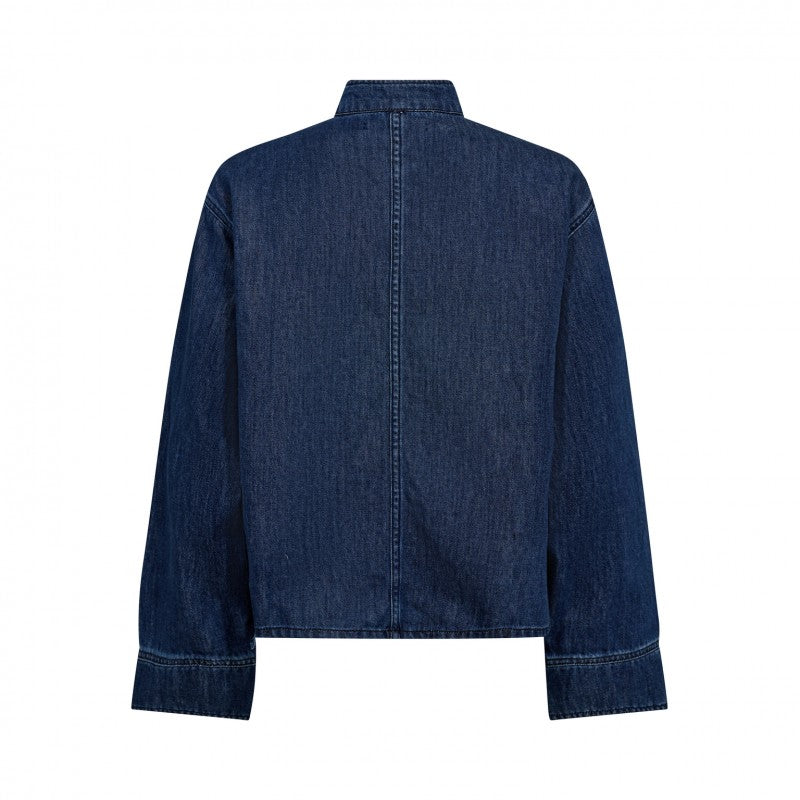 Co'couture Azmina CC gomboláspántos farmerblúz – farmerkék