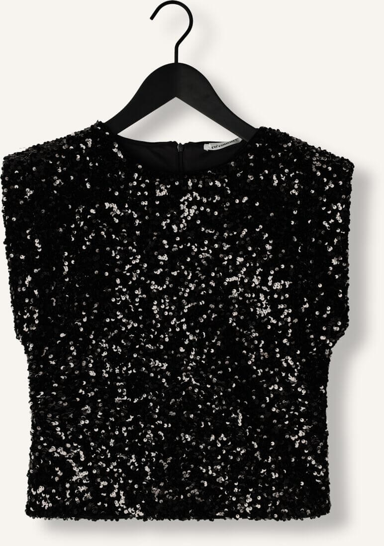 Co'couture Roslyn CC flitteres felső – fekete