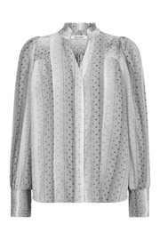 Co'couture Olly CC hosszú ujjú, V-nyakú ing – törtfehér