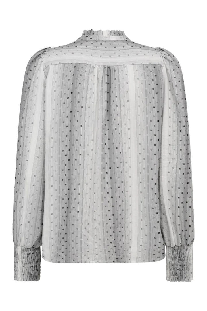 Co'couture Olly CC hosszú ujjú, V-nyakú ing – törtfehér