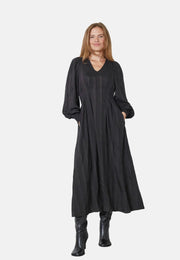 Co'couture Kesi CC drapírozott midiruha – fekete