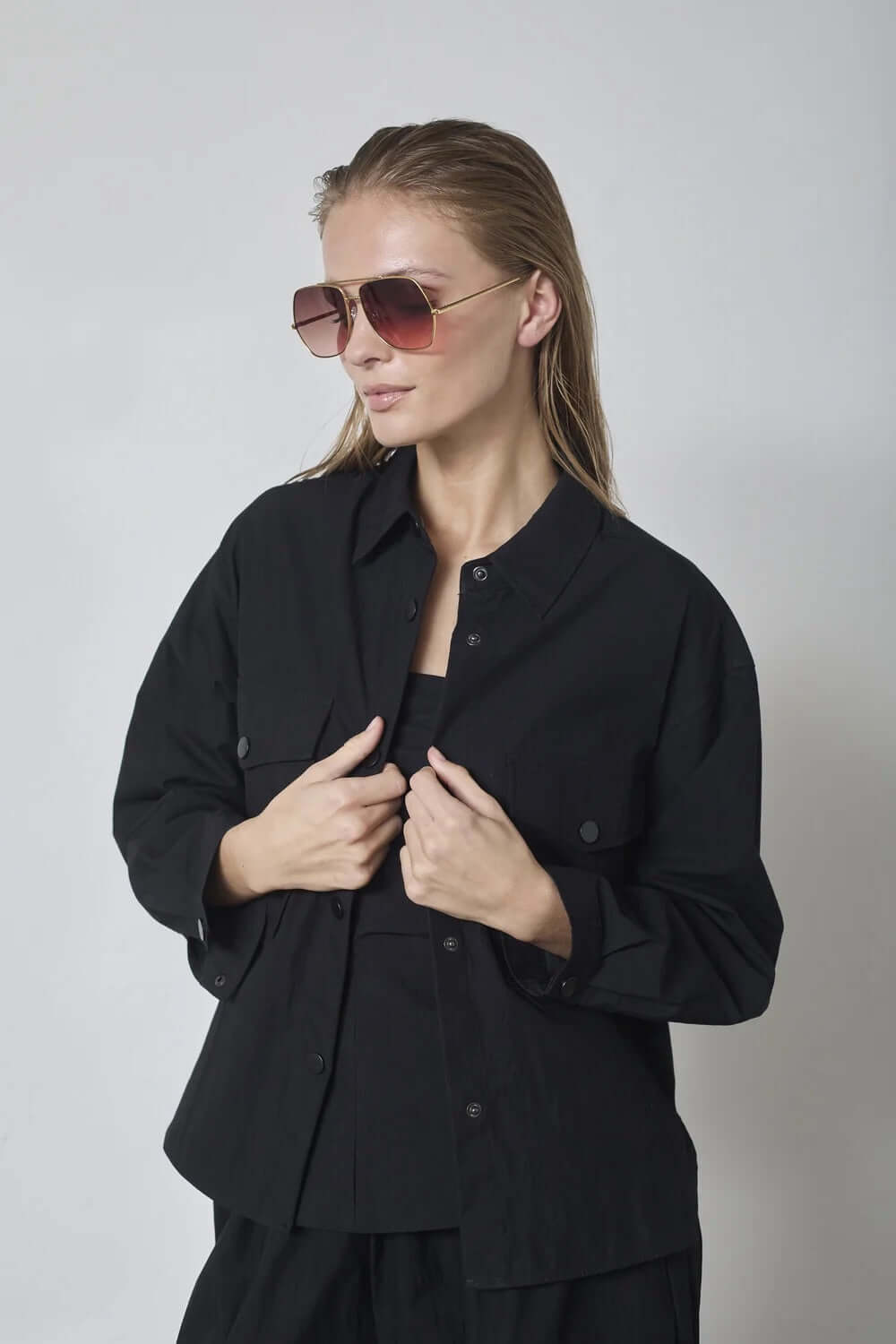 Co'couture Acasia CC hosszú ujjú ing – fekete
