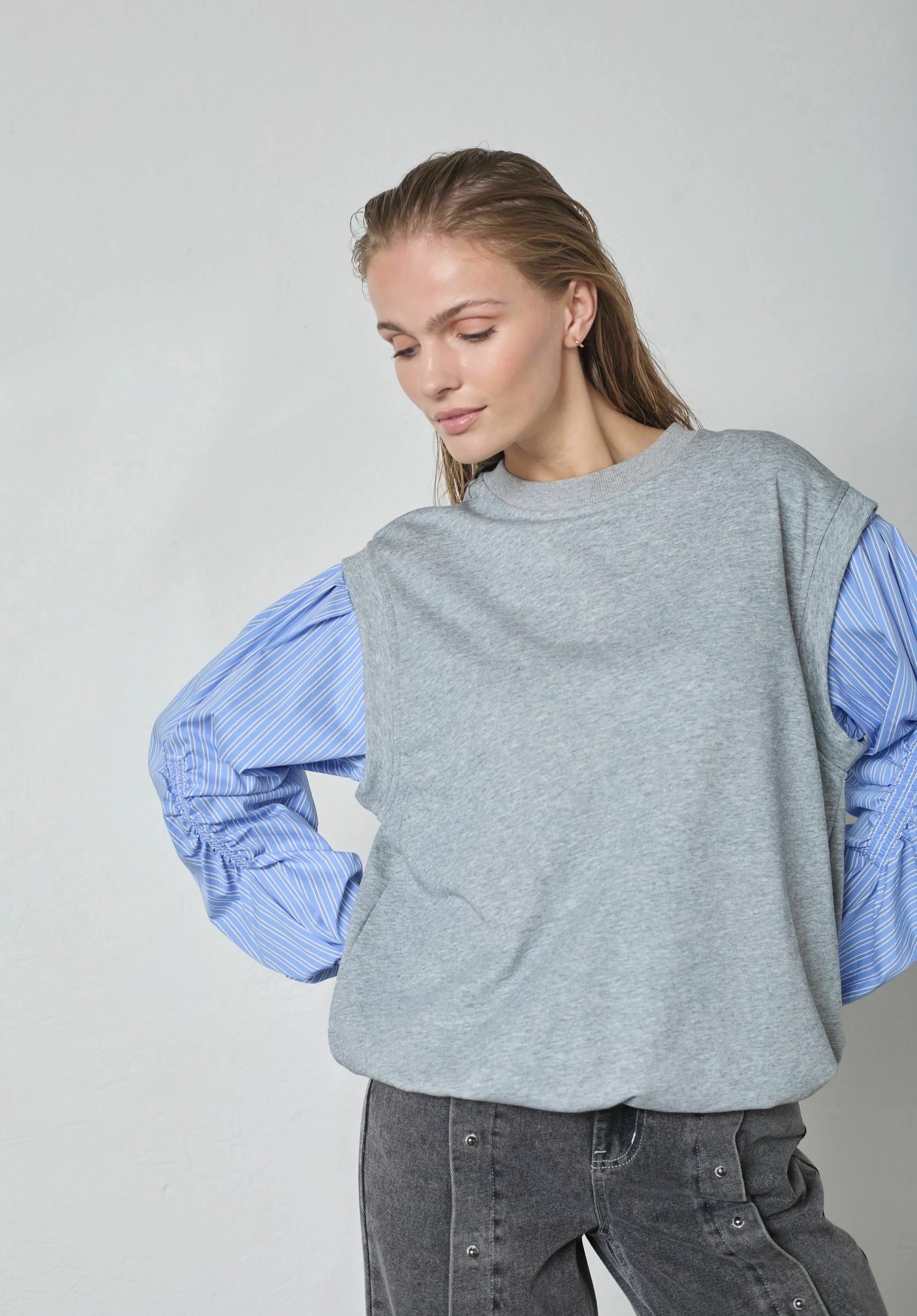 Co'couture Sabina Mix ingpulóver – Világosszürke